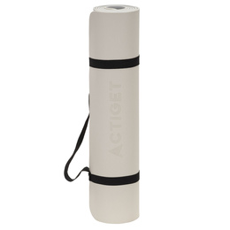 Mata do jogi, ćwiczeń fitness 183x61 cm antypoślizgowa, materac do stretchingu, jasny beż