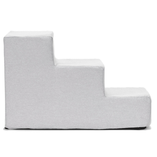 Schodki dla psa do łóżka 30 cm podest, rampa 3-stopniowa, miękkie schody szare