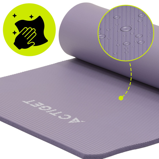 Mata do jogi, ćwiczeń fitness 183x61 cm antypoślizgowa, materac do stretchingu fioletowy