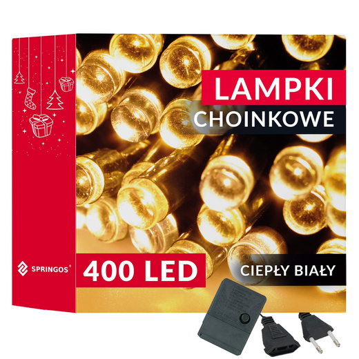 Lampki choinkowe 400 led biały ciepły 27,5 m oświetlenie świąteczne