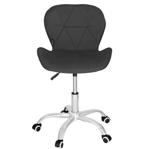 Fotel biurowy obrotowy krzesło na kółkach, do nauki, pracy przed komputerem ciemnoszary