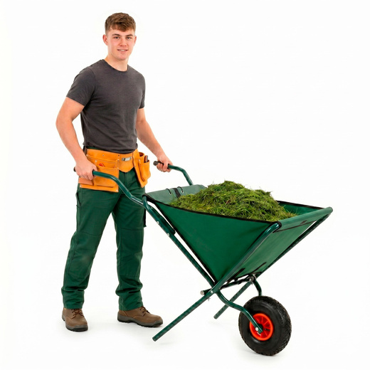 Taczka ogrodowa 50 L składana 116 x 64 x 65 cm jednokołowa, stalowy wózek transportowy