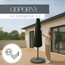 Pokrowiec na parasol ogrodowy 205cm wodoodporny czarny