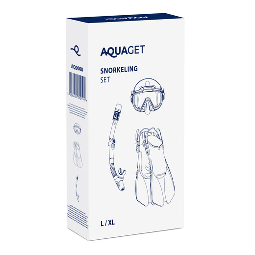 Zestaw do nurkowania snorkelingu płetwy 42-47, maska Anti-fog, fajka DryTop