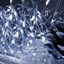 Lampki choinkowe 10 led na baterie druciki mikro biały zimny