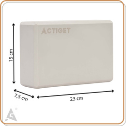 Kostka do jogi piankowa EVA 23x15x7,5 cm klocek blok do ćwiczeń pilates stretching beżowy