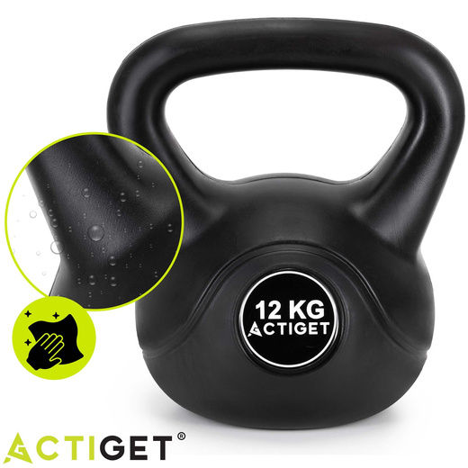 Kettlebell 12 kg odważnik, hantla do ćwiczeń ABS kula do treningu siłowego, czarny