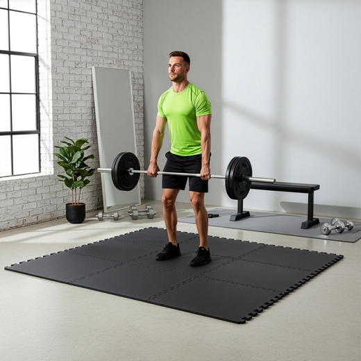 Mata treningowa, ochronna, puzzlowa 100x100 cm z pianki EVA 2 cm antypoślizgowa, grafitowo-szara