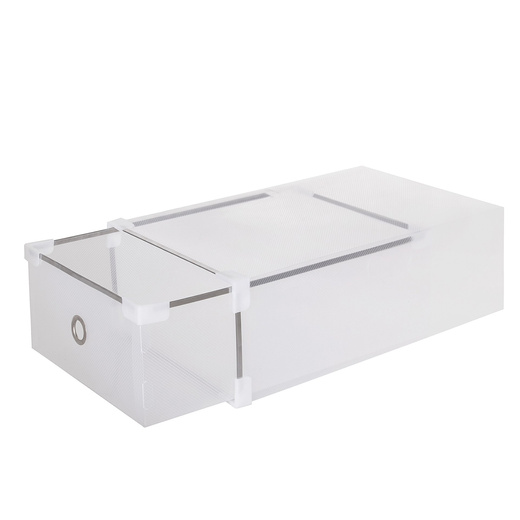 Pudełko na buty z szufladą 34x22x13,5 cm biały organizer