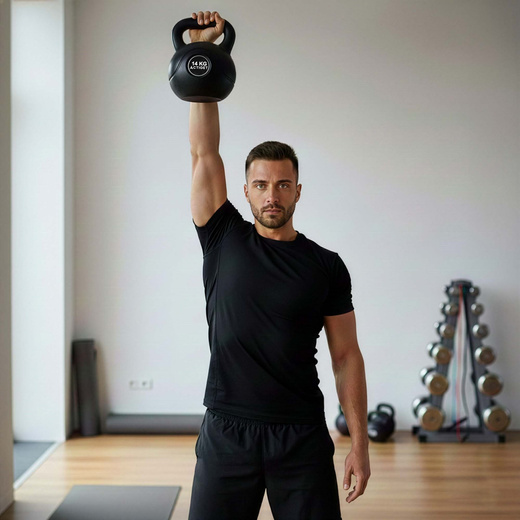 Kettlebell 14 kg odważnik, hantla do ćwiczeń ABS kula do treningu siłowego, czarny