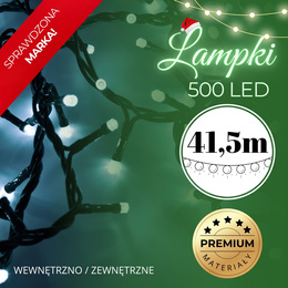 Lampki choinkowe 500 led biały zimny 41,5 m oświetlenie świąteczne IP44