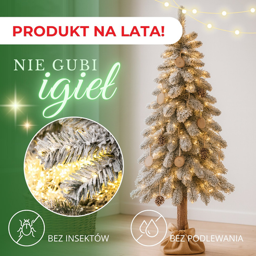 Choinka na pniu 180 cm sztuczny świerk śnieżony