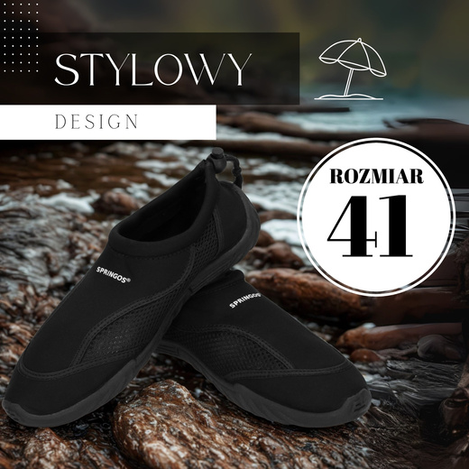 Buty do wody, unisex rozm. 41 szybkoschnące buty na plaże, czarne