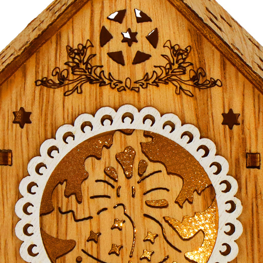 Zawieszka choinkowa domek świecąca ozdoba świąteczna drewniana na baterię