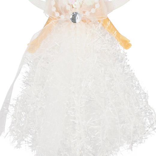 Zawieszka choinkowa aniołek 20cm świąteczna ozdoba biały brokat, cekiny