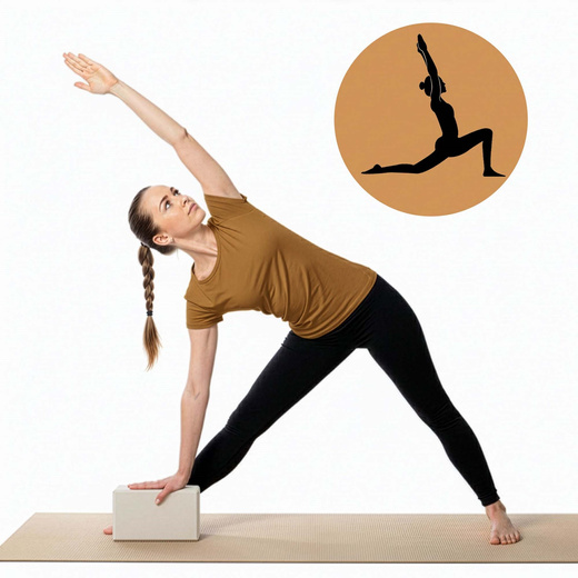 Kostka do jogi piankowa EVA 23x15x7,5 cm klocek blok do ćwiczeń pilates stretching beżowy