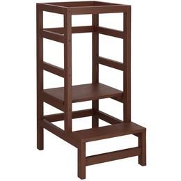 Pomocnik kuchenny 4-poziomowy kitchen helper, podest dla dzieci 90 cm brązowy