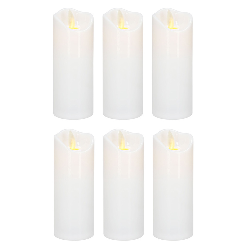 Świeczki elektryczne LED 6 szt. 13,5 cm ruchomy płomień wkłady do znicza na baterie