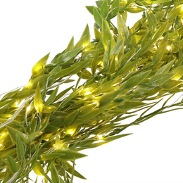 Girlanda led sztuczne liście ruskus dekoracja świetlna