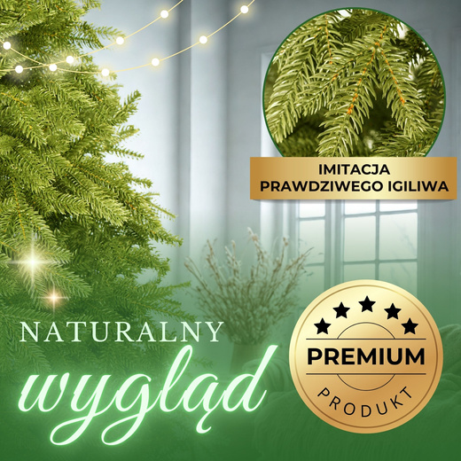 Choinka sztuczna 180 cm premium świerk PE 100%
