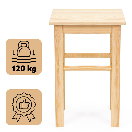 Taboret drewniany, krzesło kuchenne 43,5 cm wielofunkcyjny stołek