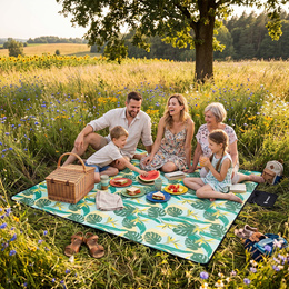 Koc piknikowy plażowy 200x200 cm na biwak kemping mata z izolacją
