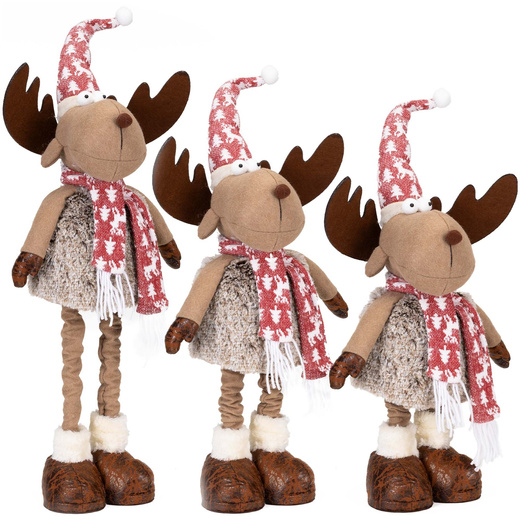 Świąteczny renifer 54-70 cm z teleskopowymi nóżkami ozdoba pod choinkę figurka