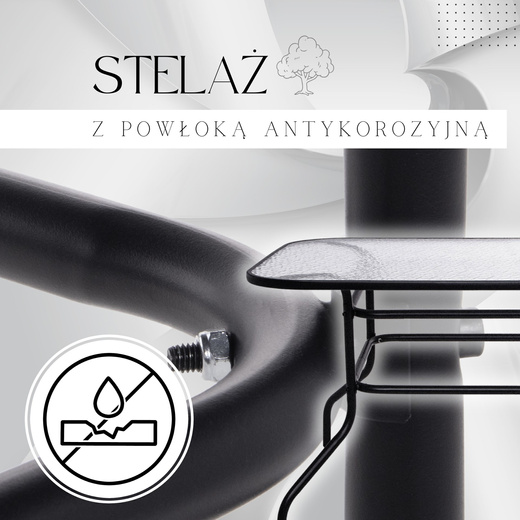 Meble ogrodowe na taras metalowe krzesła 6 szt. i stół komplet czarno-szary