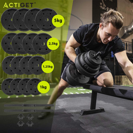 Hantel do ćwiczeń 40 kg hantla regulowana zestaw obciążeń 2x20 kg gryf do treningu siłowego