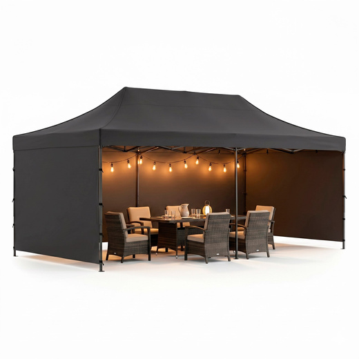 Namiot handlowy 3x6 m ogrodowy, pawilon na imprezy, catering czarny