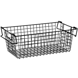 Kosz metalowy do przechowywania 41x17x15 cm prostokątny czarny