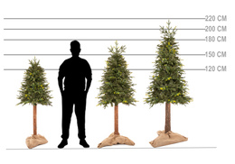 Choinka sztuczna na pniu 180 cm świerk naturalny ze stojakiem nowoczesny