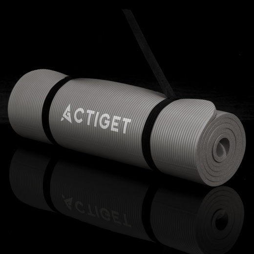 Mata do jogi, ćwiczeń fitness 183x61 cm antypoślizgowa, materac do stretchingu szary