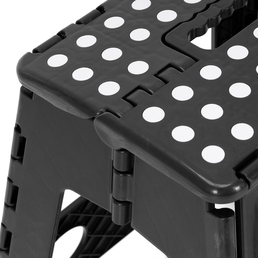 Stołek składany 39 cm schodek pomocniczy 150 kg podest antypoślizgowy, czarny