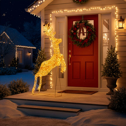 Renifer świąteczny 120 LED dekoracja świetlna 145 cm do ogrodu, ciepły biały