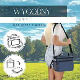 Torba termiczna 11L na jedzenie lunchbox niebiesko-czarny