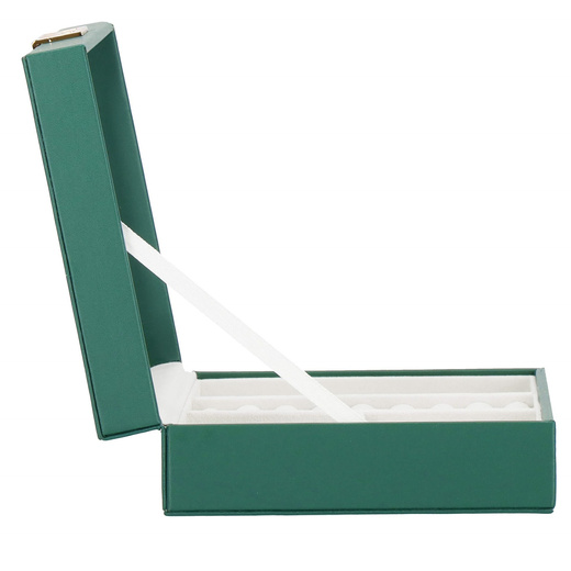 Szkatułka na biżuterię 23,5x14x5,5 cm zielony, ekoskóra organizer z przegródkami
