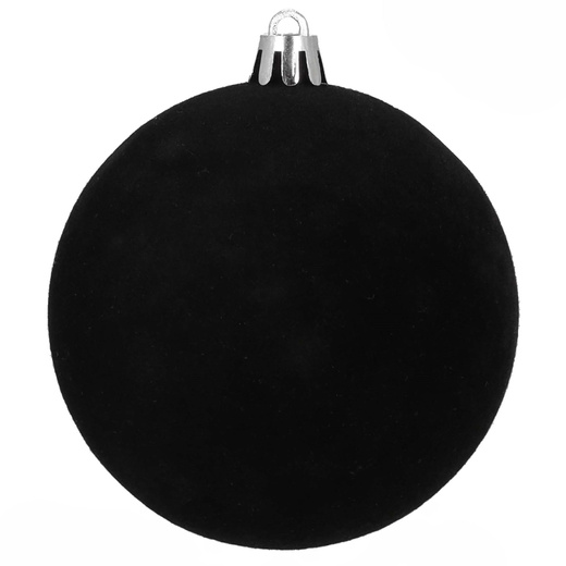 Bombki choinkowe 9 szt. zestaw dekoracji świątecznych 8,5 cm nietłukące, zamszowe, czarne