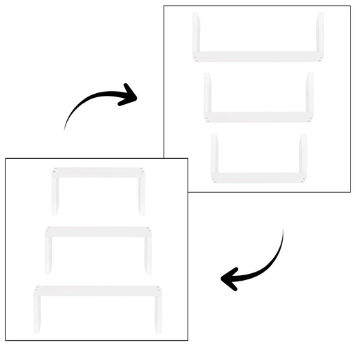 Półki ścienne 3 szt. na przyprawy, książki półki wiszące nowoczesne białe