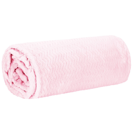 Narzuta na łóżko, pled 200x220cm tłoczony, dwustronny koc na kanapę pudrowy róż