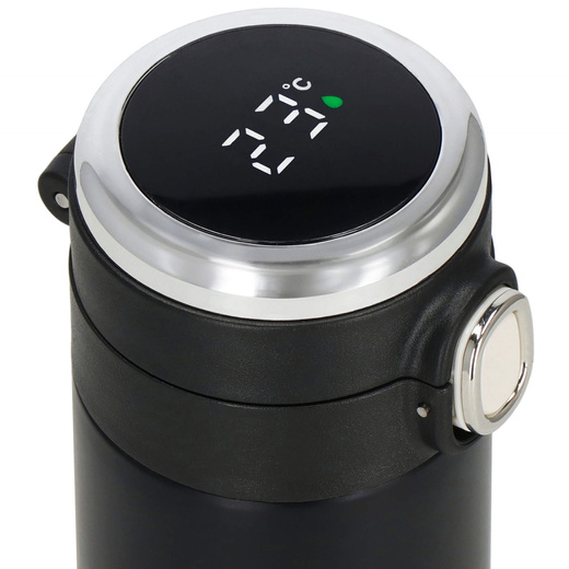 Kubek termiczny 420 ml ze stali nierdzewnej na kawę herbatę, z wyświetlaczem temp. czarny