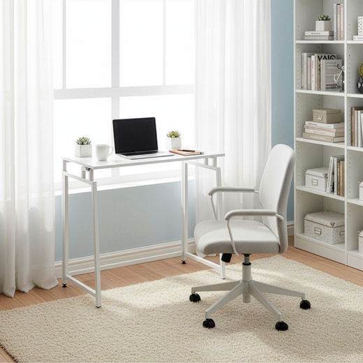 Biurko komputerowe, składane 80 cm stolik do pracy przy komputerze, drewniany, białe