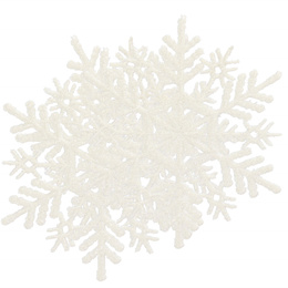 Zawieszki na choinkę śnieżynki 12 szt. ozdoba świąteczna 10,5 cm biały brokat