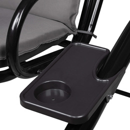 Huśtawka ogrodowa linda 4 osobowa 300 kg stalowa z regulowanym daszkiem szara