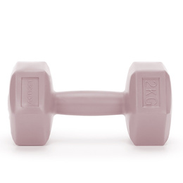 Ciężarki 2x2kg hexagonalne do ćwiczeń fitness hantle zestaw 2 szt. różowe