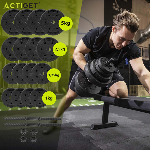 Hantel do ćwiczeń 40 kg hantla regulowana zestaw obciążeń 2x20 kg gryf do treningu siłowego