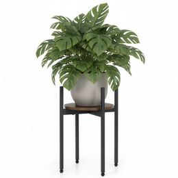 Kwietnik metalowy 42,5 cm stojak na kwiaty loft nowoczesny industrialny czarno-brązowy