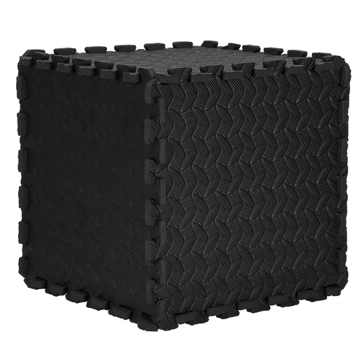 Mata piankowa 90x118 cm do ćwiczeń czarne puzzle pod sprzęt pianka EVA