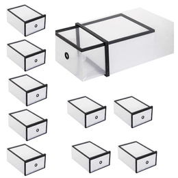 Pudełko na buty z szufladą 35x23x12 cm biały organizer zestaw 10 szt.