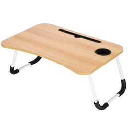 Stolik pod laptopa 60x40 cm, składana podstawka na komputer brązowa